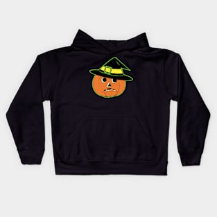 Vintage Halloween Pumpin Witch Kids Hoodie